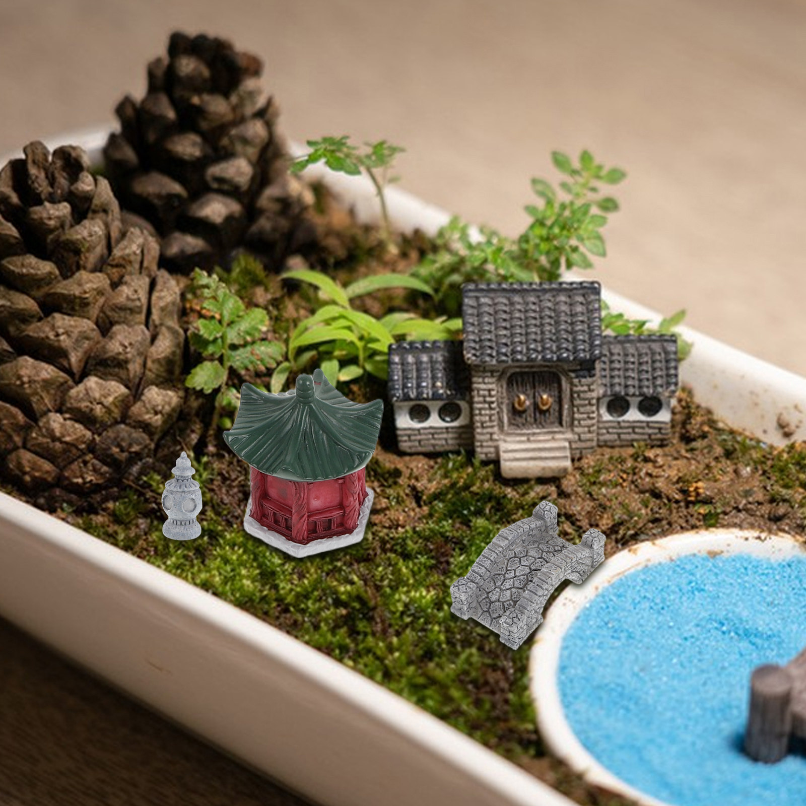 Succulent Arrangement Mini - 10Pcs Resin Mini Landscape Ornament Set