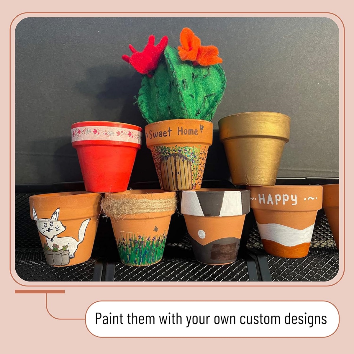 6pcs 4 inch Terracotta Pots Fl - Cactus Mix Pot avis et prix
