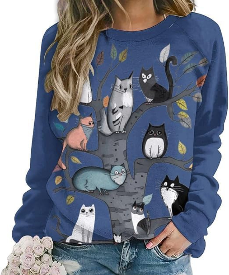 3D Print Cute Cat Floral Sweat - Plant Parent Hoodie avis et prix