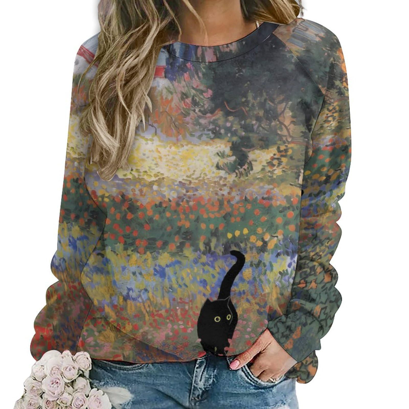 3D Print Cute Cat Floral Sweat - Plant Parent Hoodie avis et prix