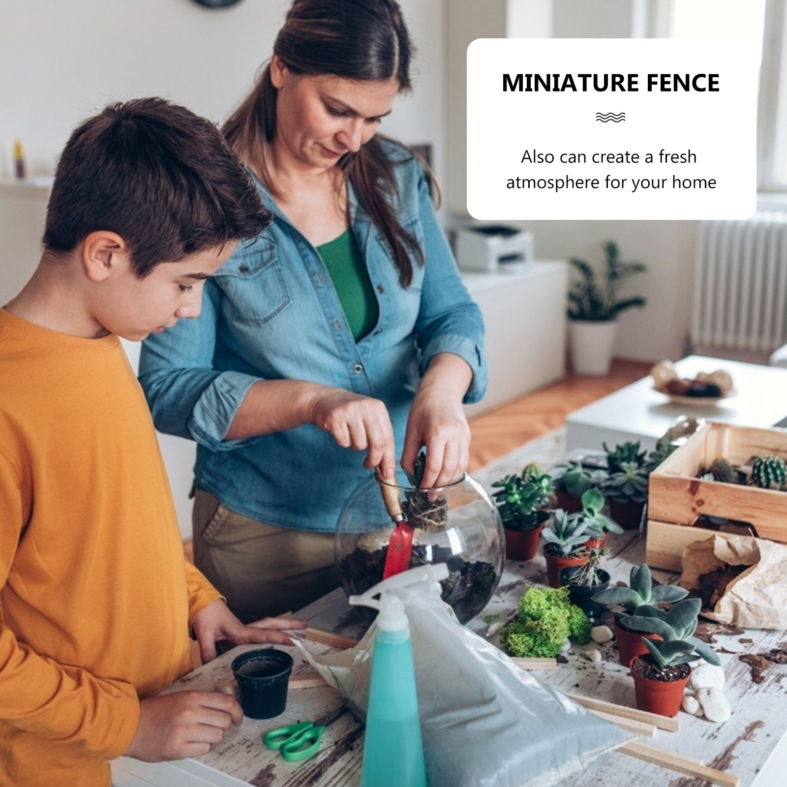 12Pcs Mini Wooden Fence Set Li - Succulent Arrangement Mini avis et prix