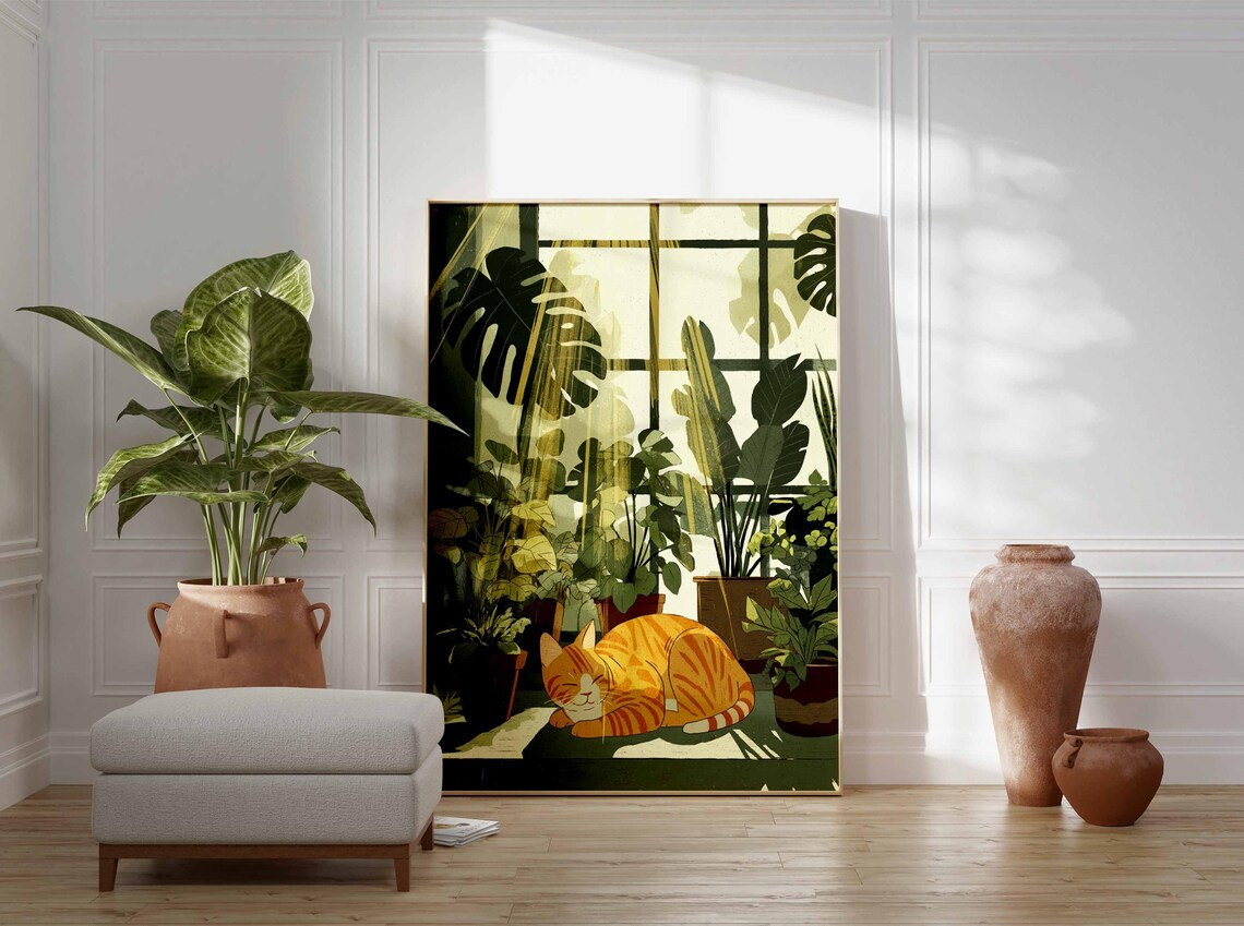 Sunlit Plant Window Cat Wall A - Plant Parent Day avis et prix
